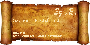 Szepesi Richárd névjegykártya