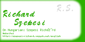richard szepesi business card